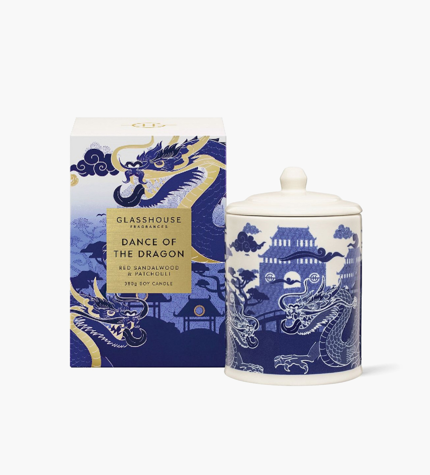 GLASSHOUSE FRAGRANCES DANCE OF THE DRAGON CANDLE 380G
