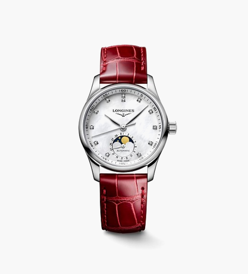 Longines White Mother Of Pearl Dial On Red