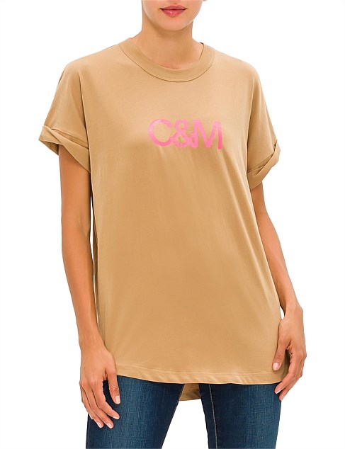c&m huntington tee grey pink