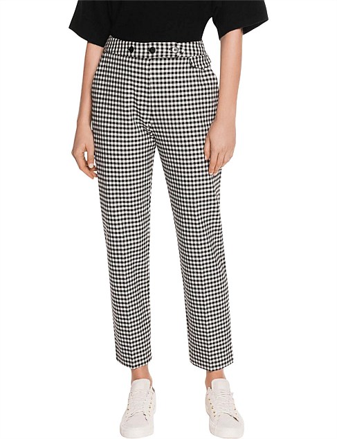 gingham stretch pants