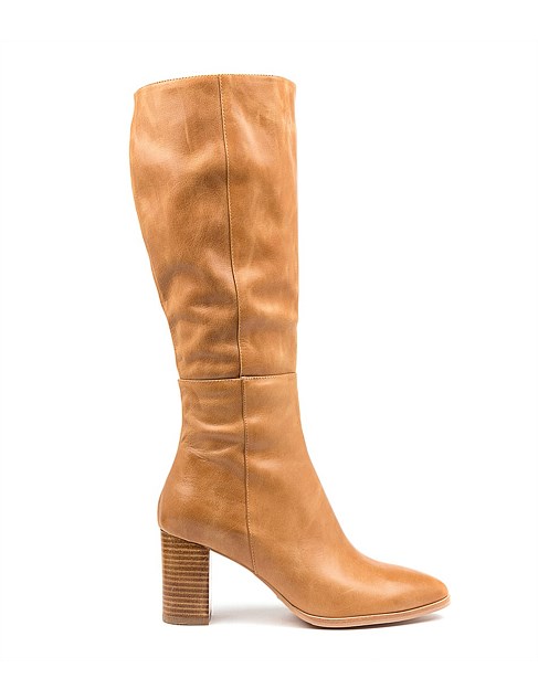 long tan leather boots
