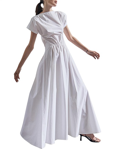 cotton maxi dress with sleeves