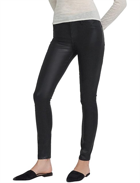 Black Skinny J Brand Maria Coated Jeans J Brand Maria Coated High