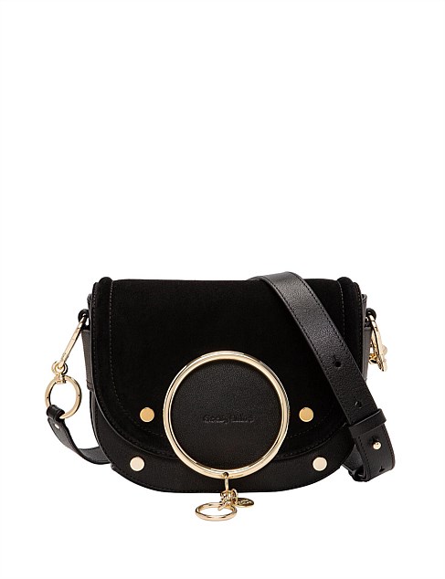 See By Chloé Mara Shoulder Bag In Black Suede David Jones