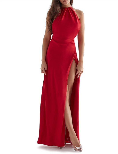 House Of Cb Zanab Red Rose Thigh Slit Maxi Dress David Jones