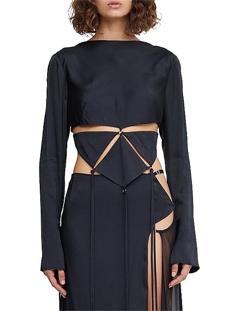 Bec Bridge Diamond Days Long Sleeve Cropped Top David Jones