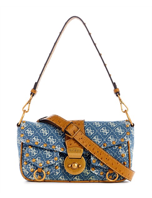 Top Zip Shoulder Bag Guess Ederle Tasche Blau Guess Sardinia - Main Image