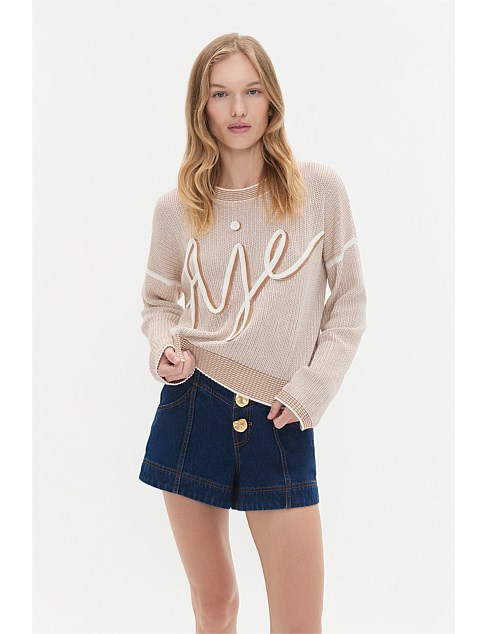 Aje Metis Logo Knit Jumper | David Jones