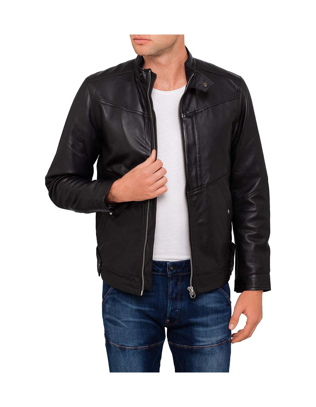 G-star Deline Leather Jacket David Jones