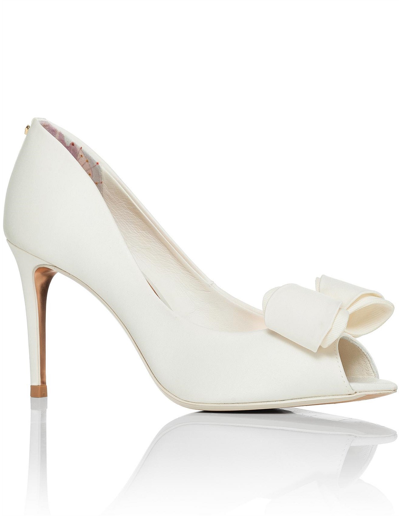 peep toe heels with bow