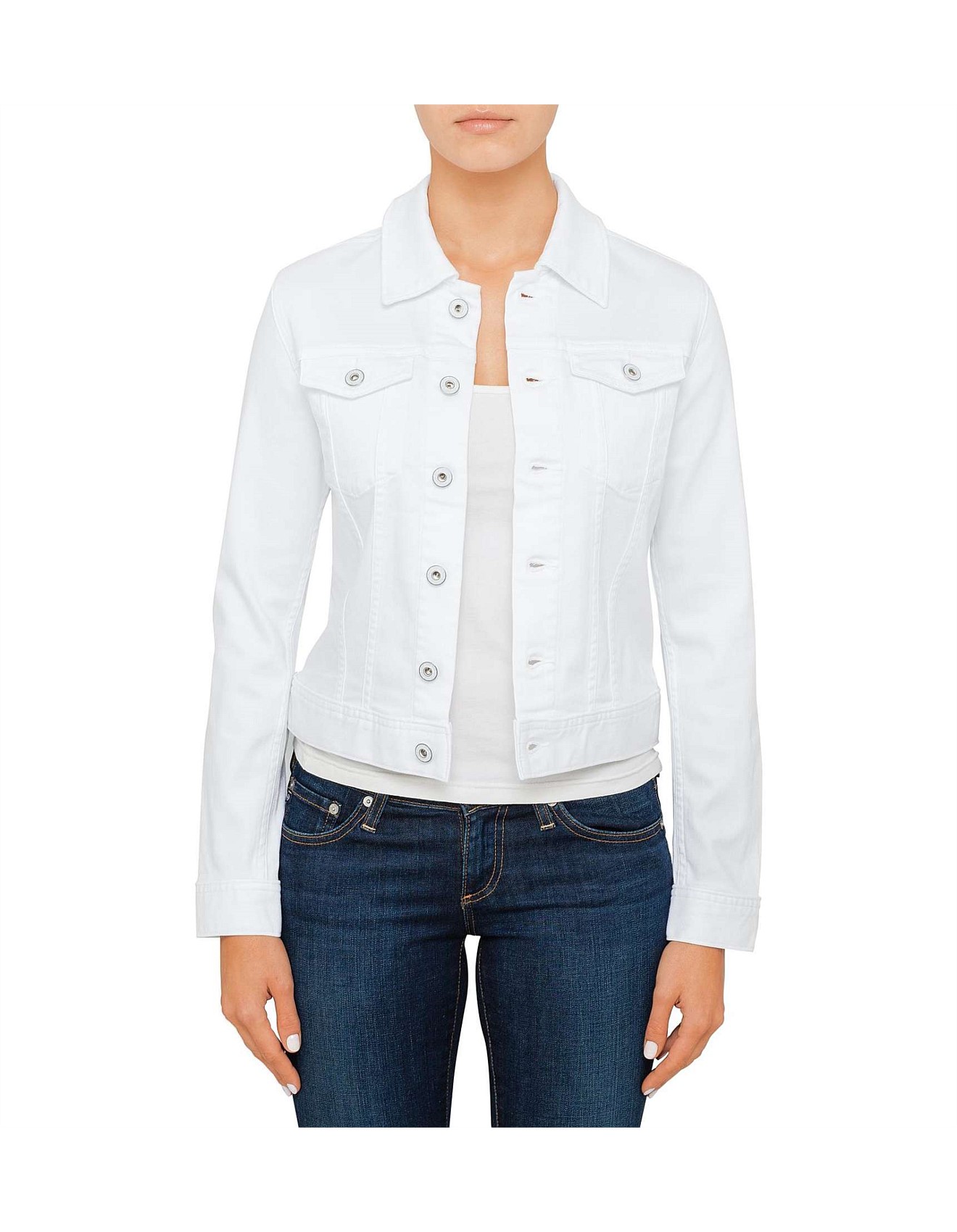 Adriano Goldschmied Ag Robyn White Denim Jacket White Adriano
