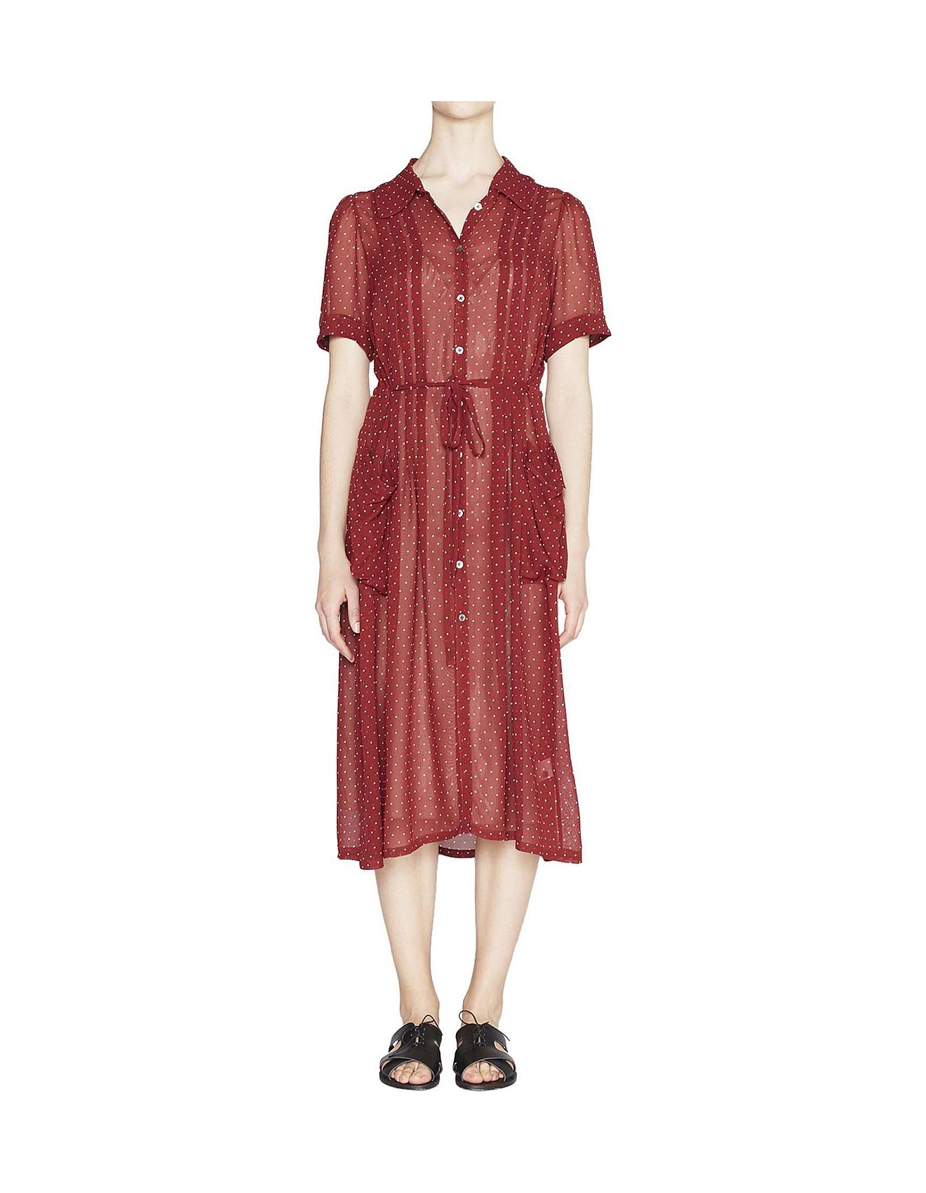 silk button down dress