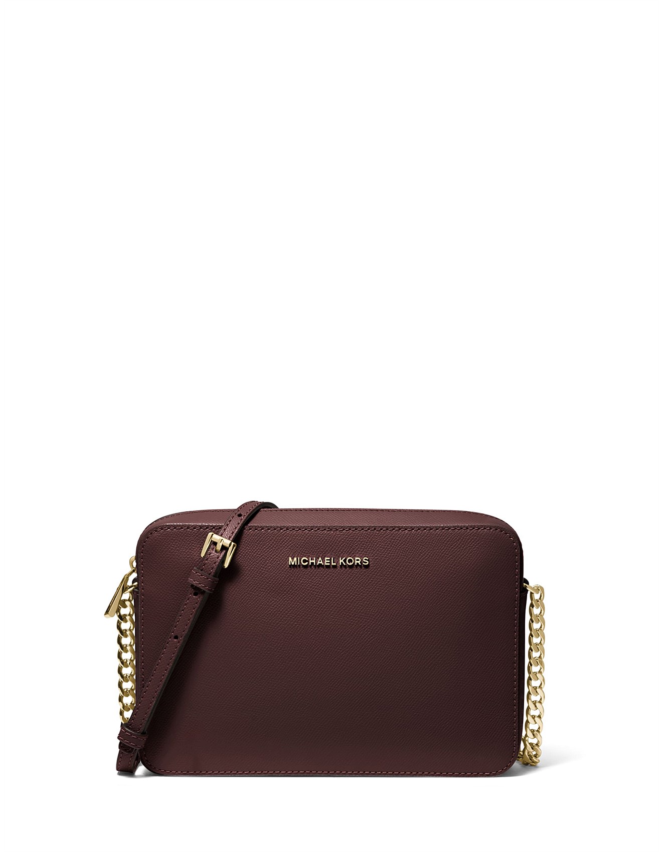 jet set large saffiano leather crossbody fawn