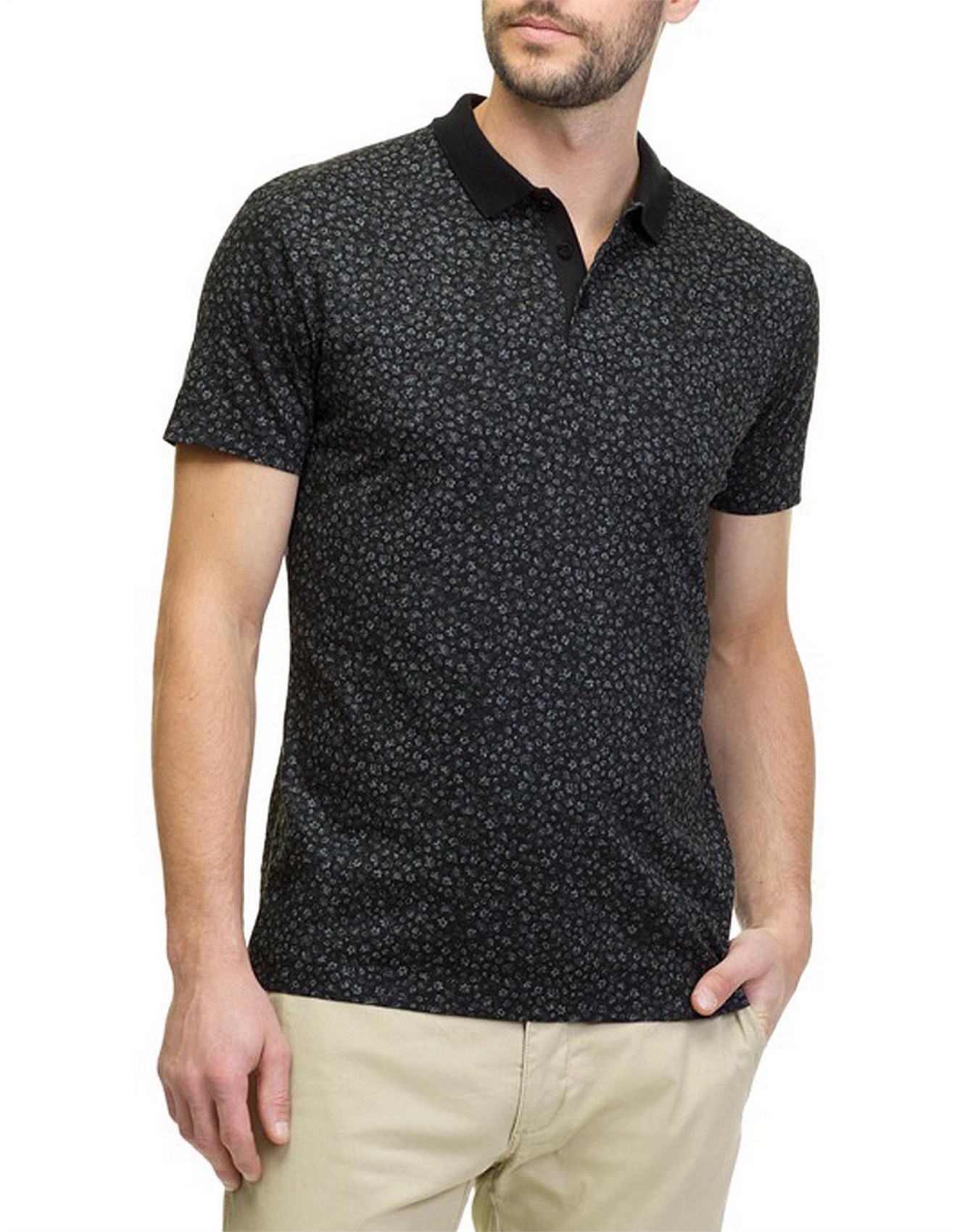 Country Road Floral Print Polo David Jones