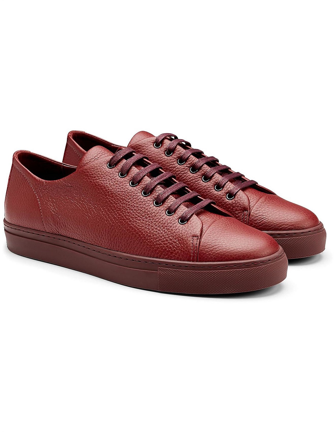 burgundy leather sneakers