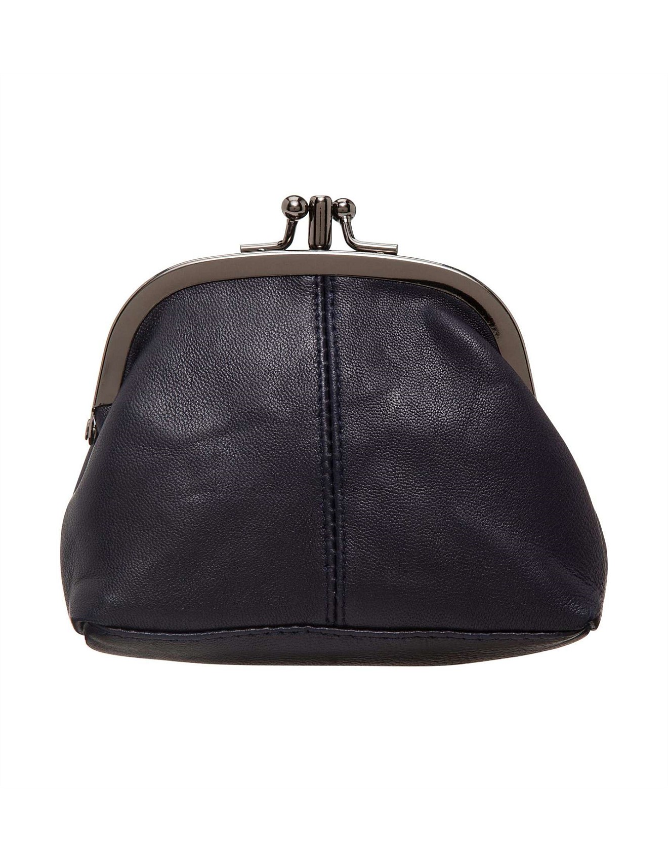 navy leather purse