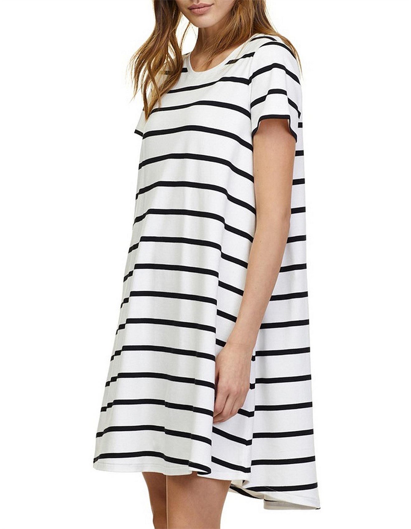 Stripe Country Road T Shirt Dress YOURS Plus Size Blue Stripe