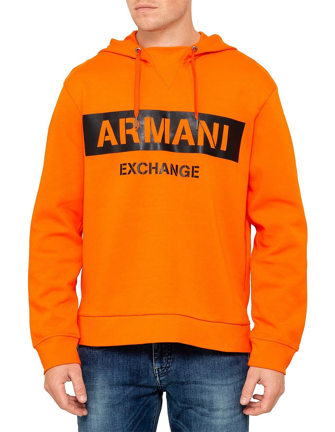 armani exchange orange hoodie