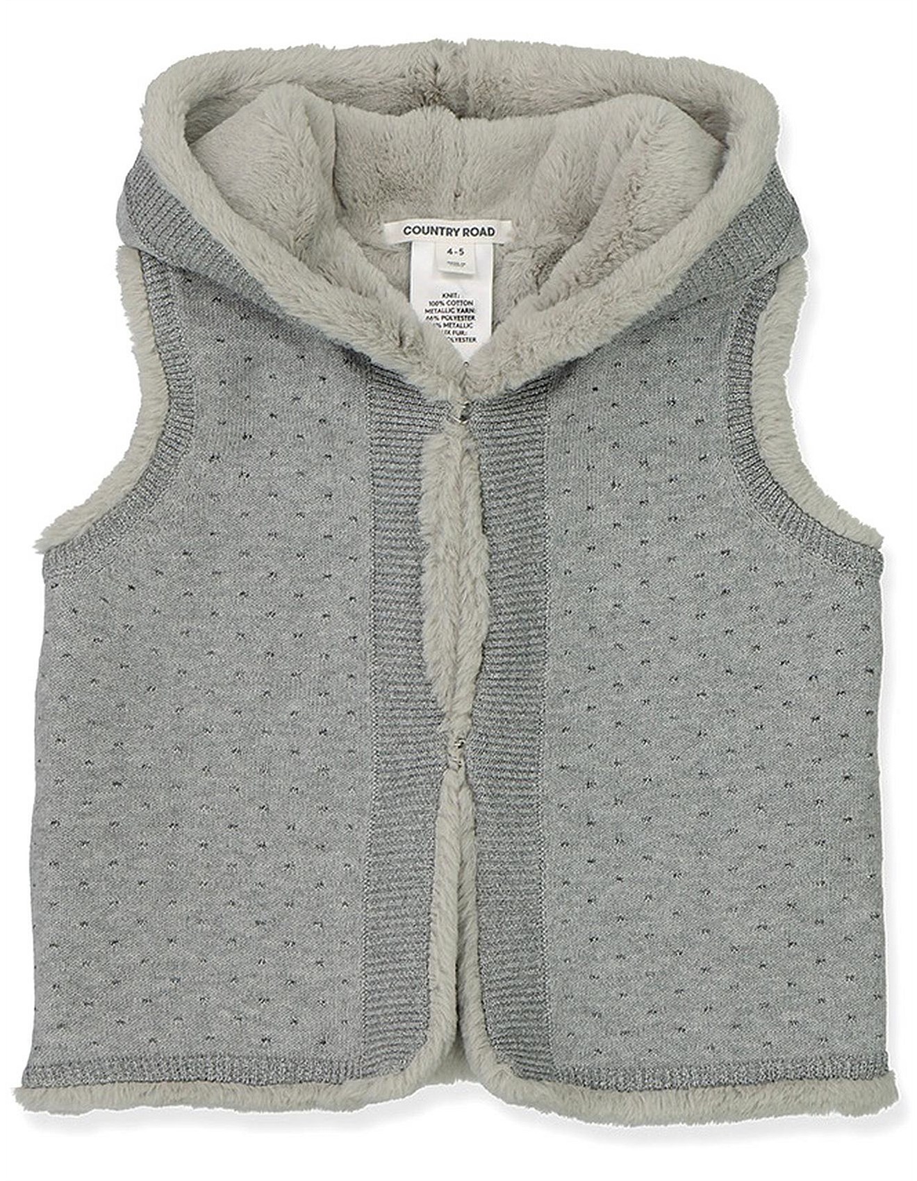 REVERSIBLE KNIT VEST (GIRLS 2-10 