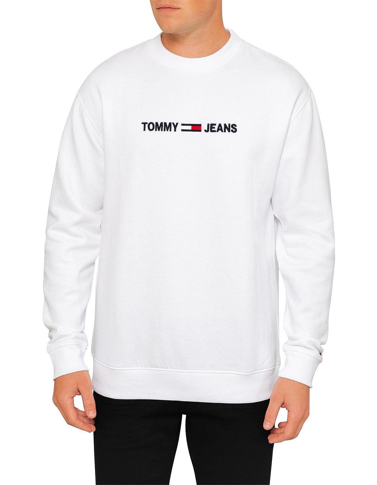 tommy jeans small logo crew