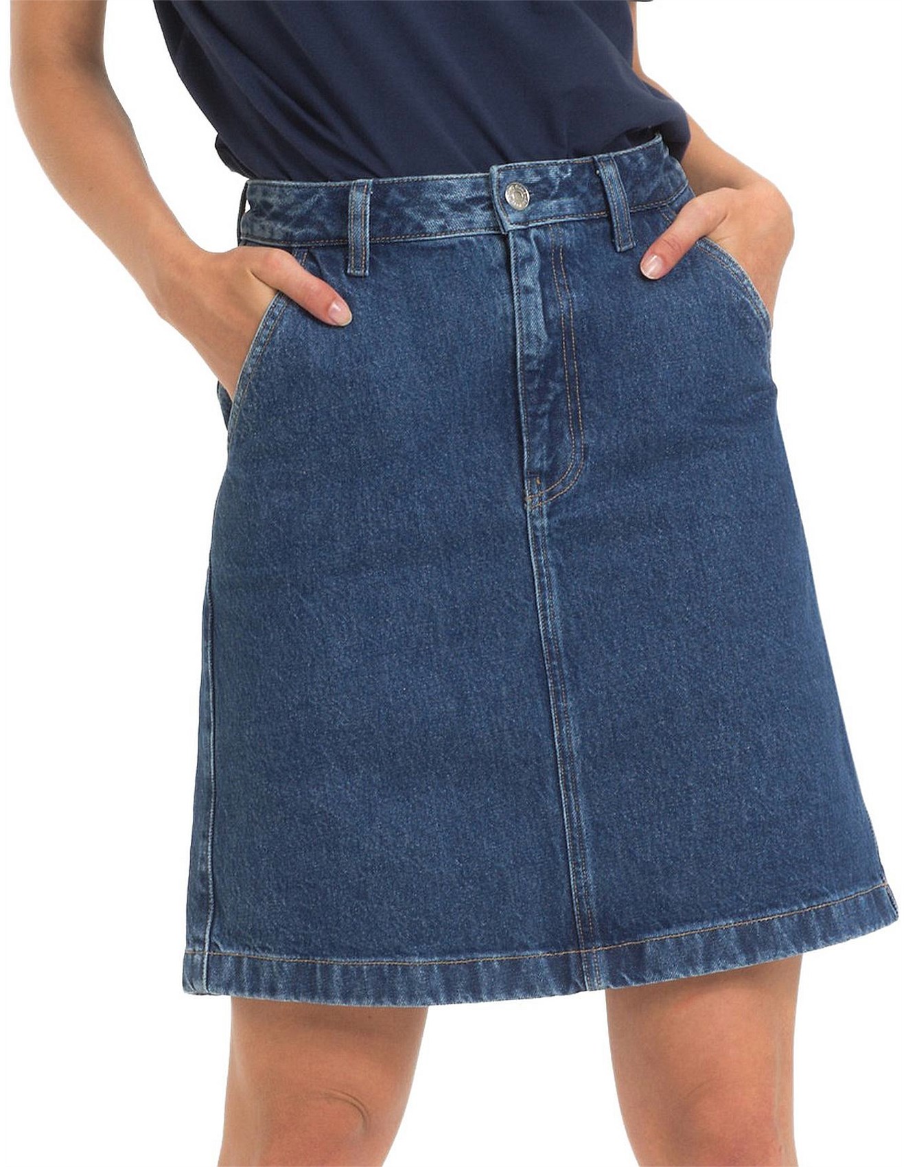a line jeans skirt
