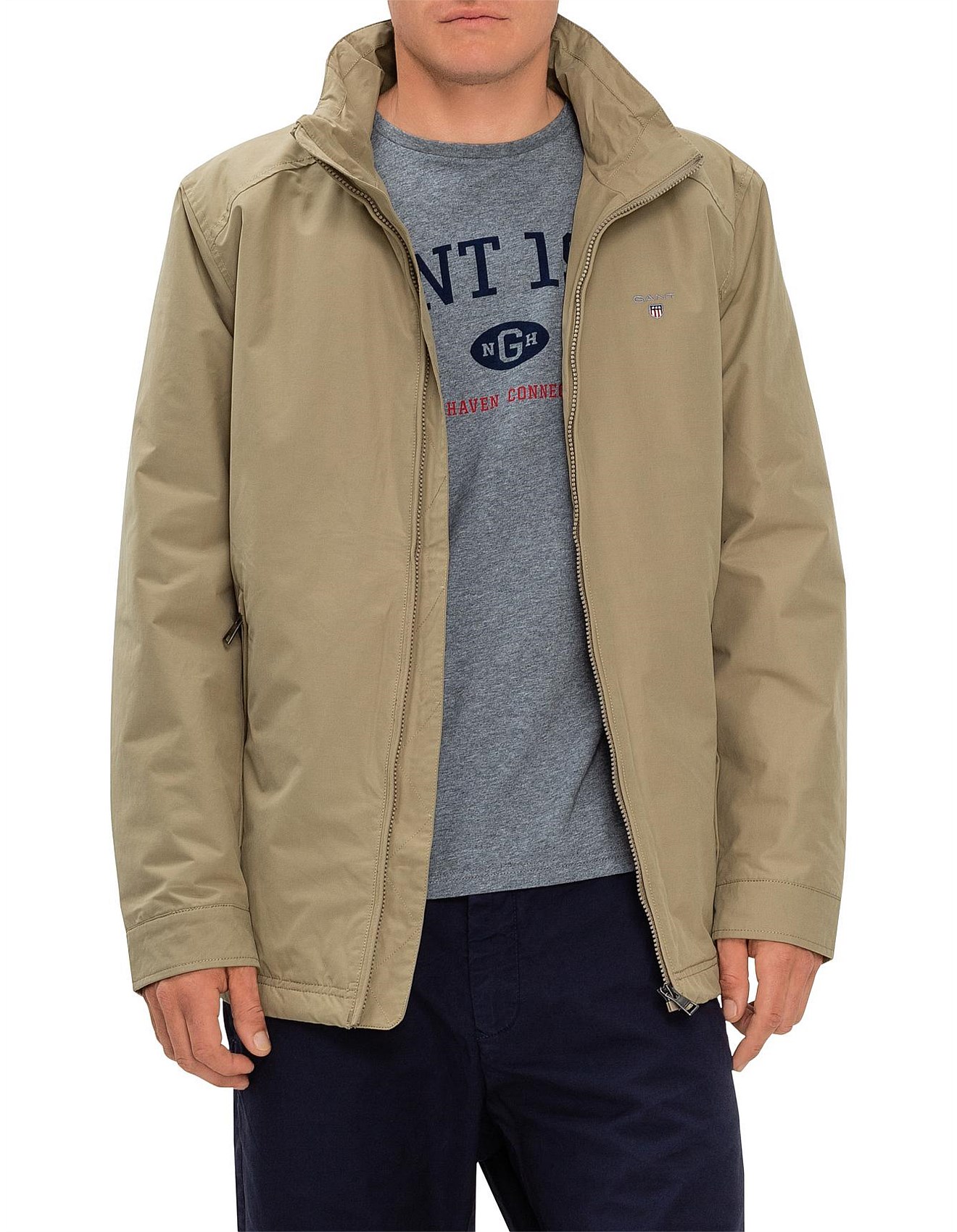 gant mid length jacket green