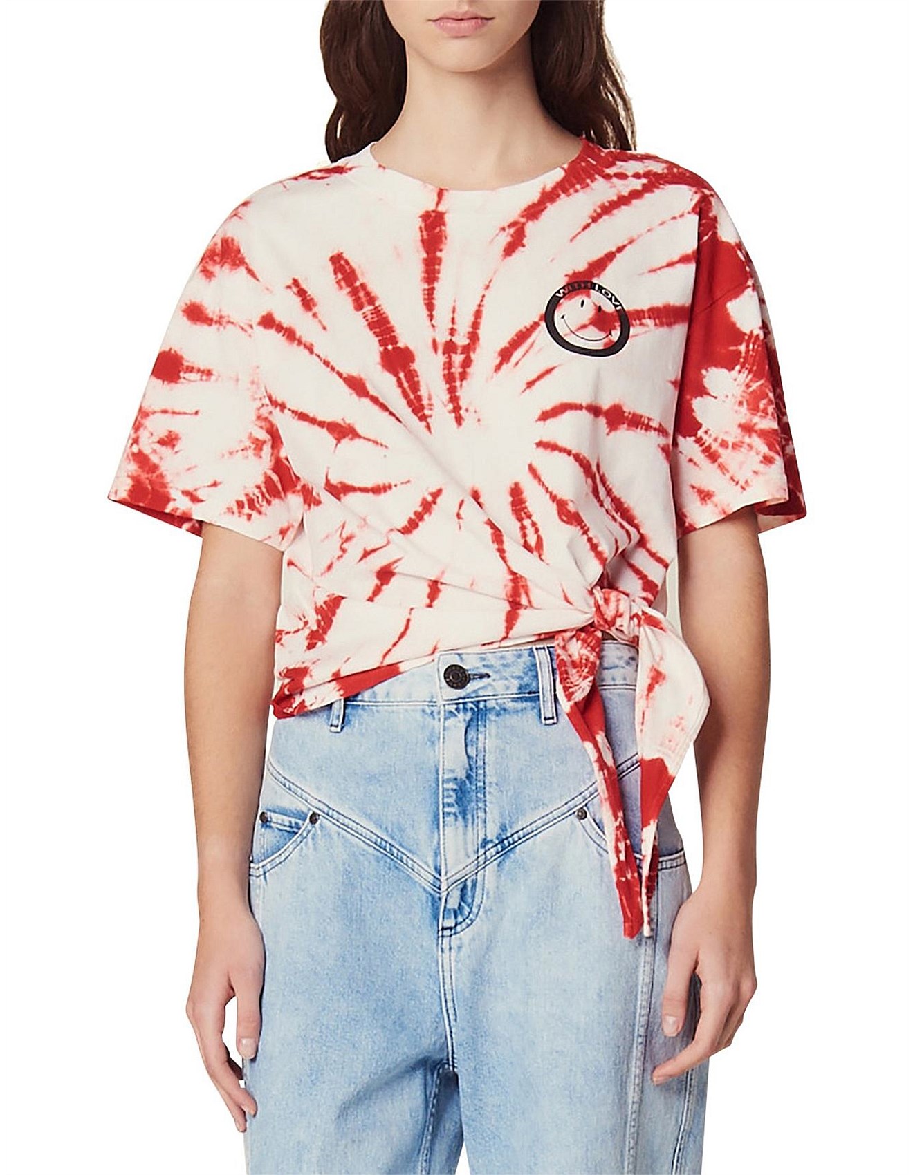 sandro tie dye smiley sweatshirt