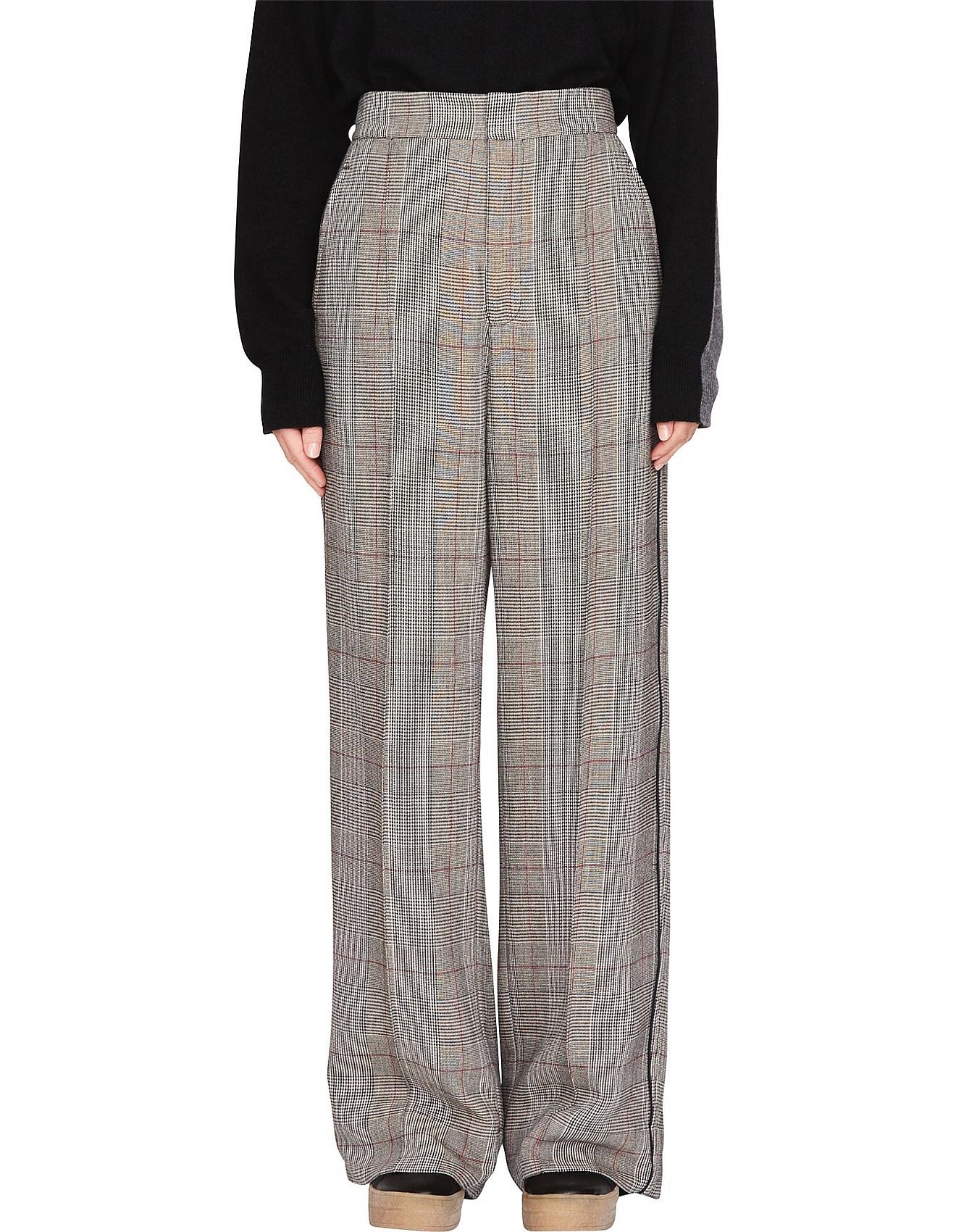 Bassike Check Viscose Tailored Pant David Jones