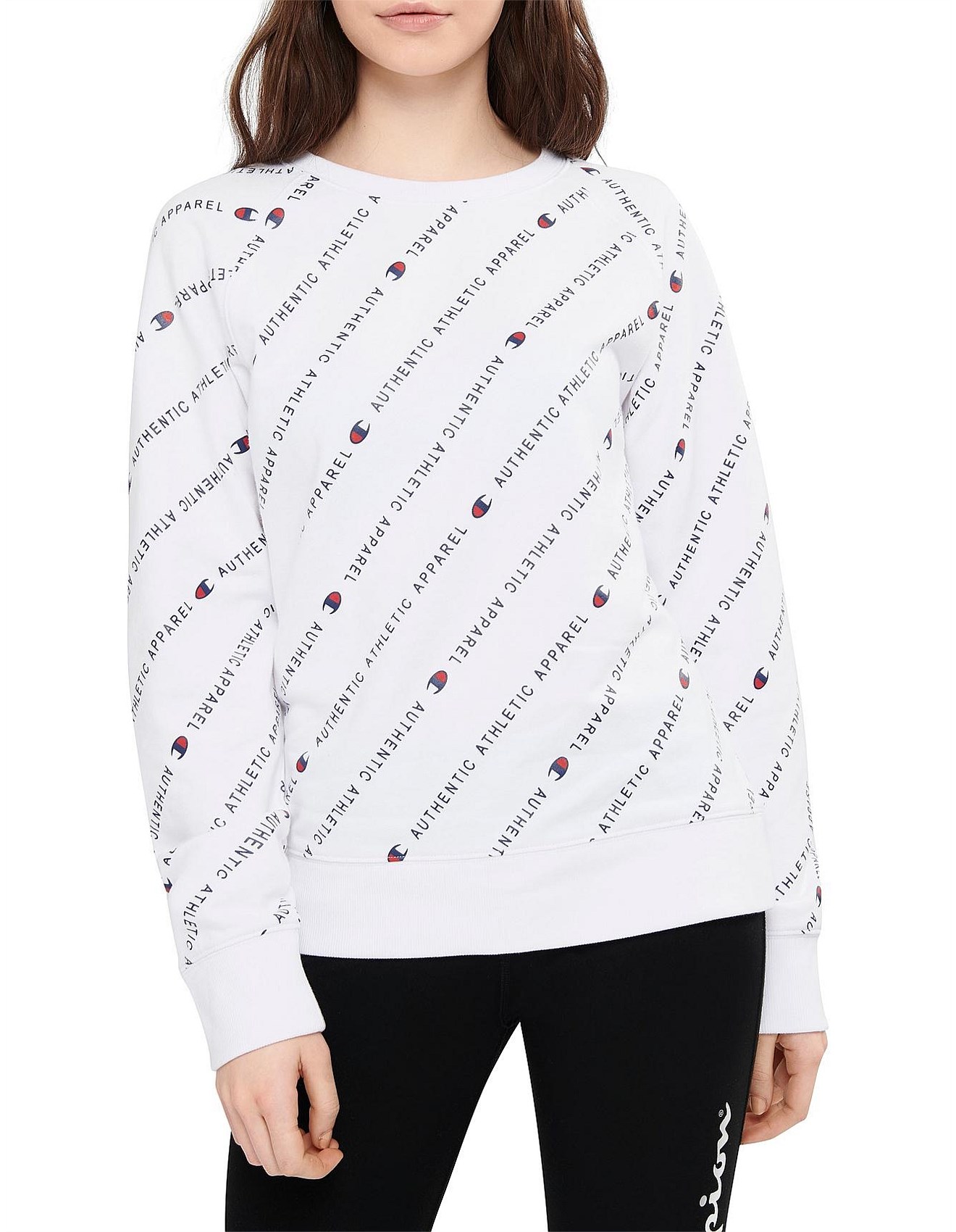 champion jumper with logo all over