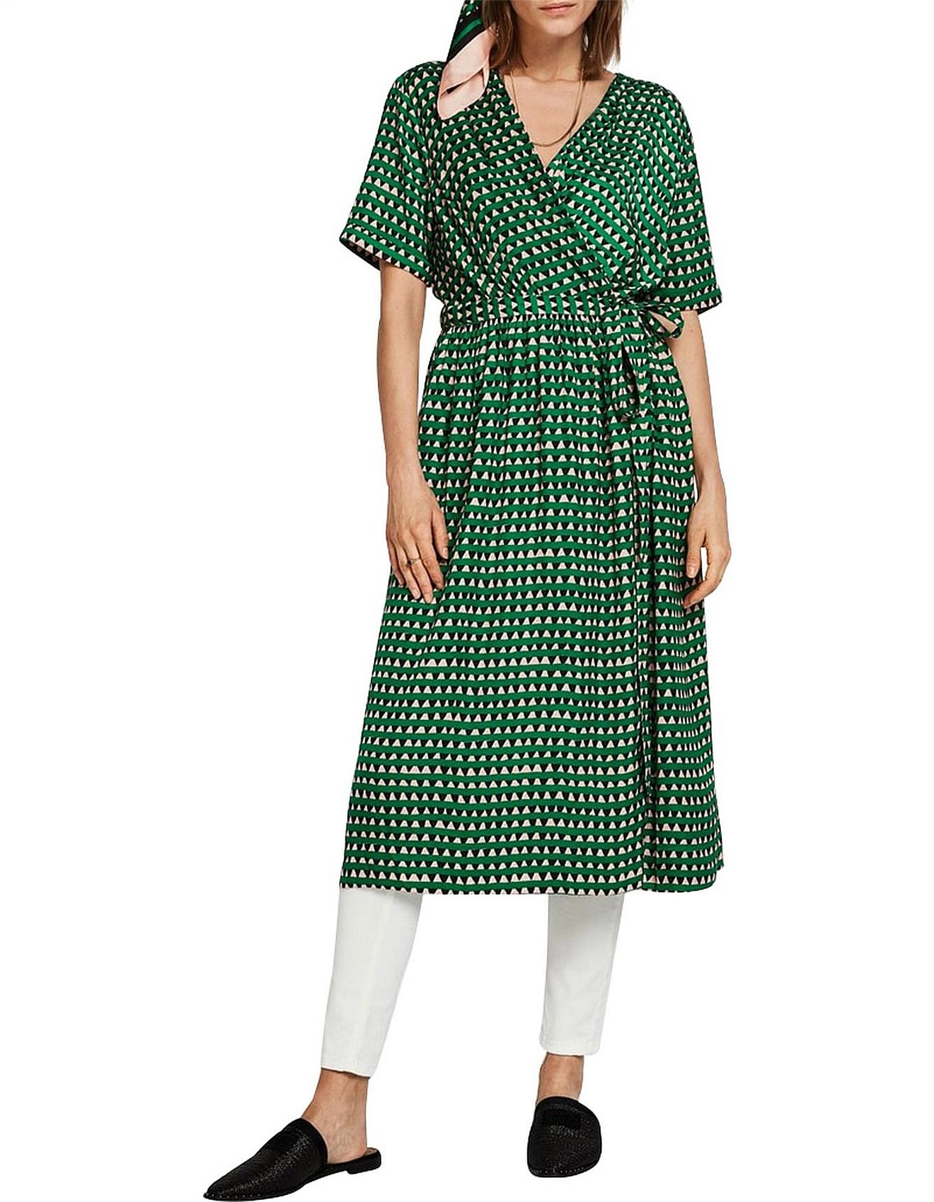 Scotch Soda Midi Length Wrapover Dress David Jones