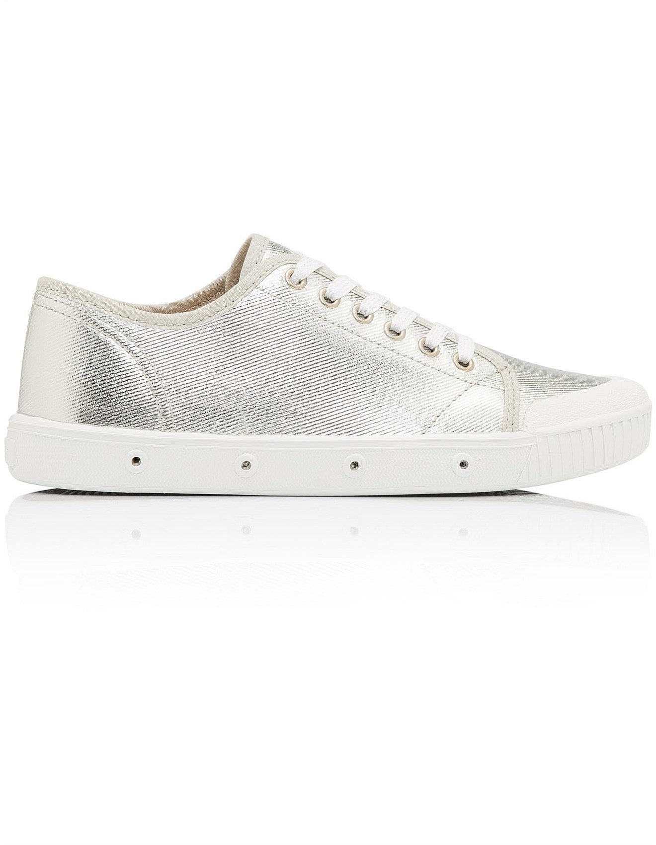 silver canvas sneakers