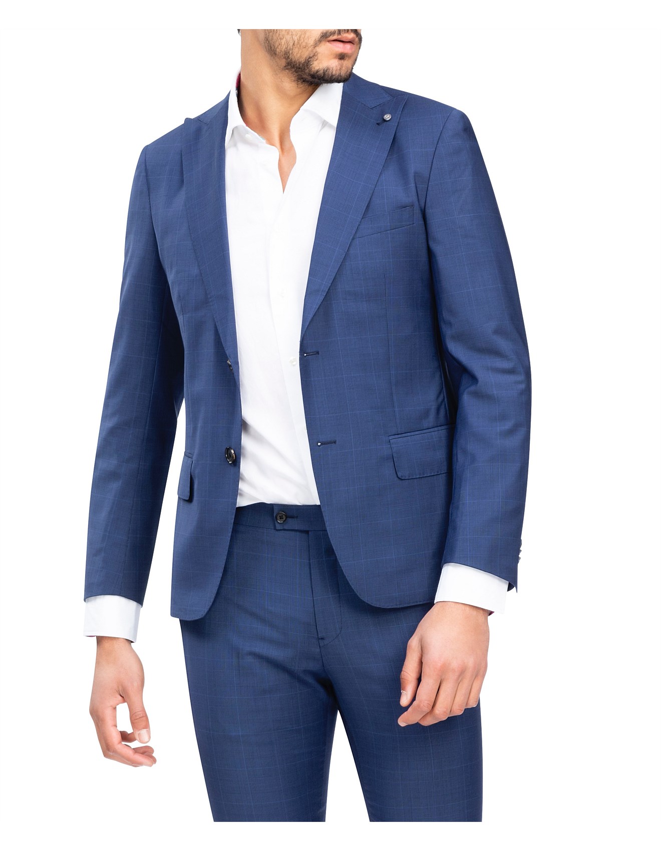 Calvin Klein X Slim Fit Blue Prince Of Wales Suit Jacket David Jones