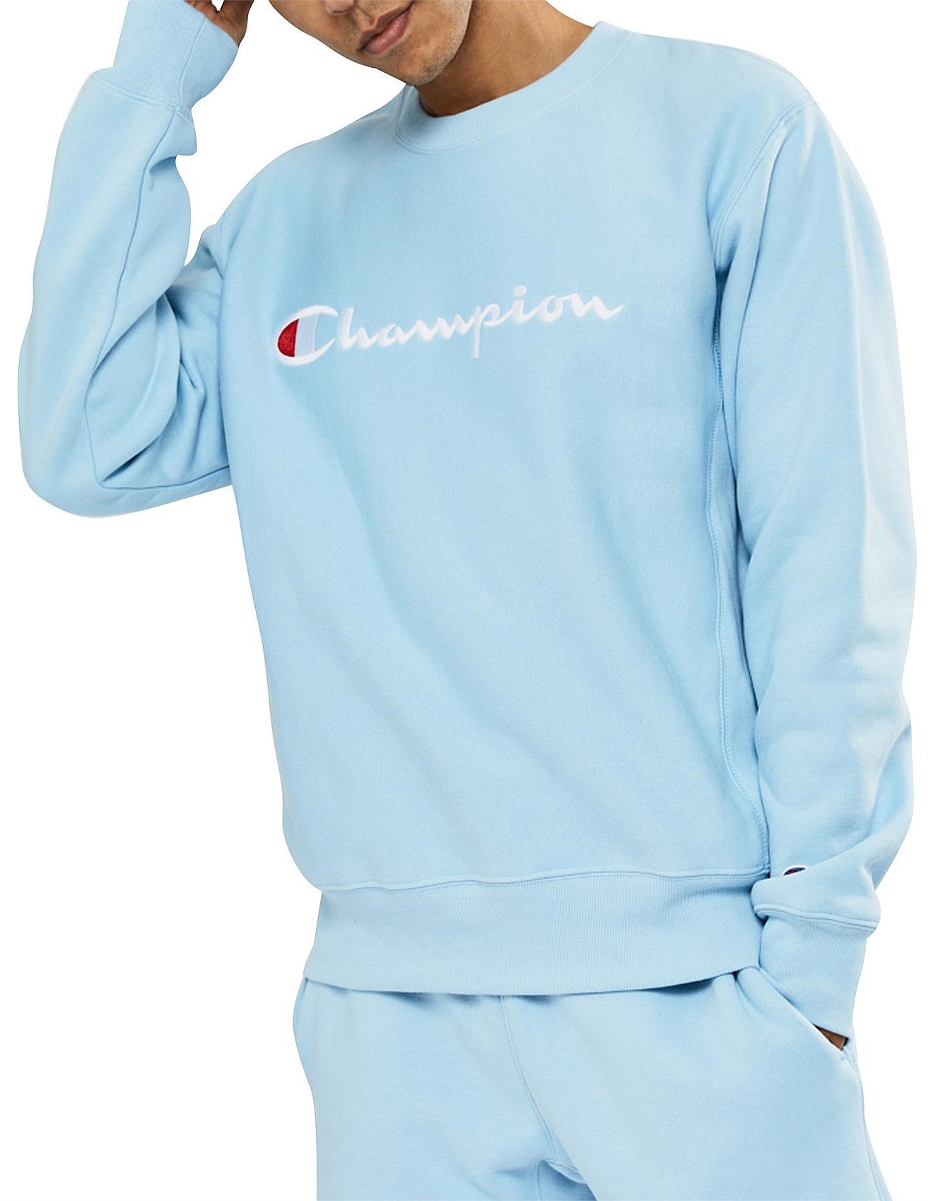 champion reverse weave aop script crew