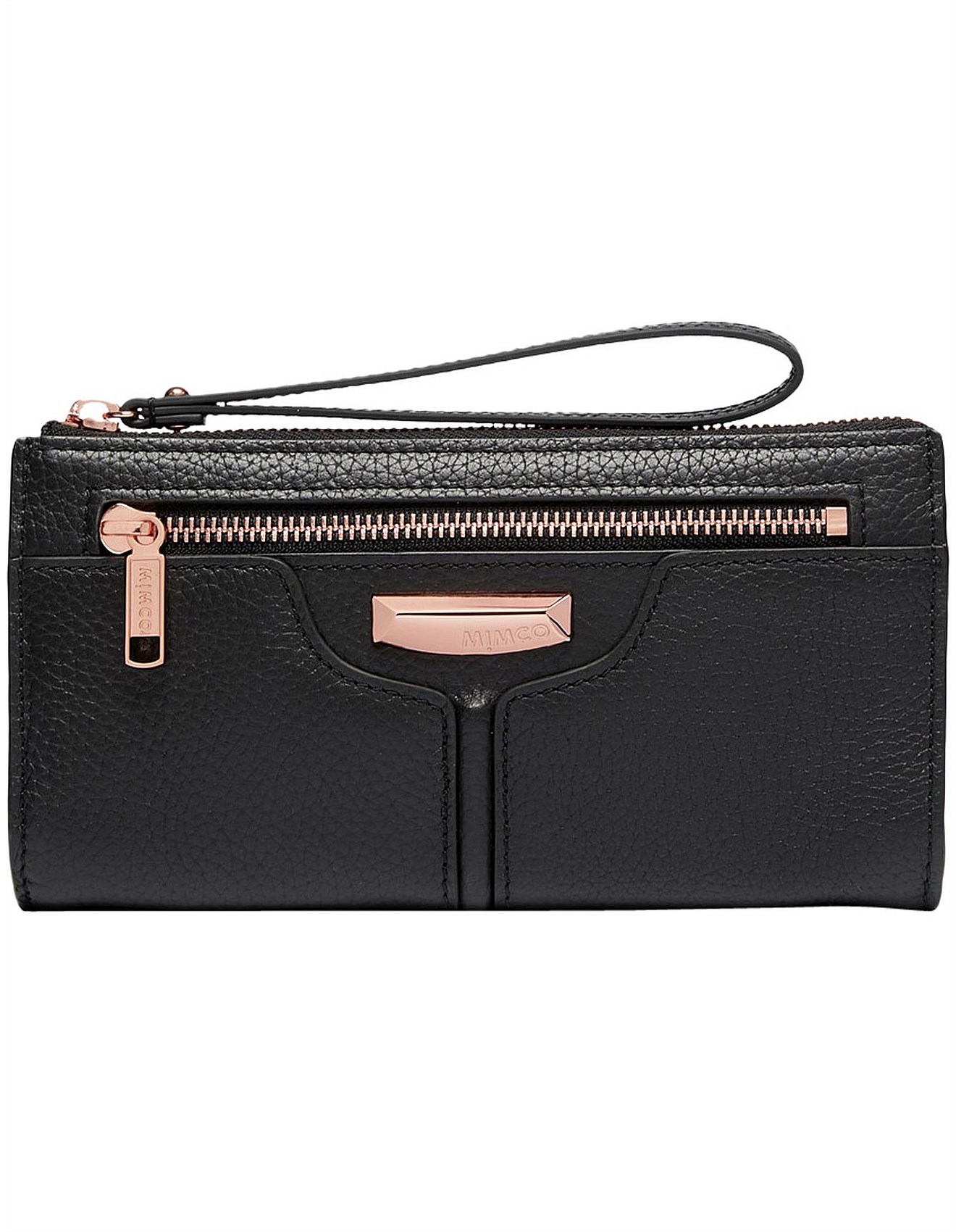 Mimco Everly Black Rose Gold Travel Pouch David Jones