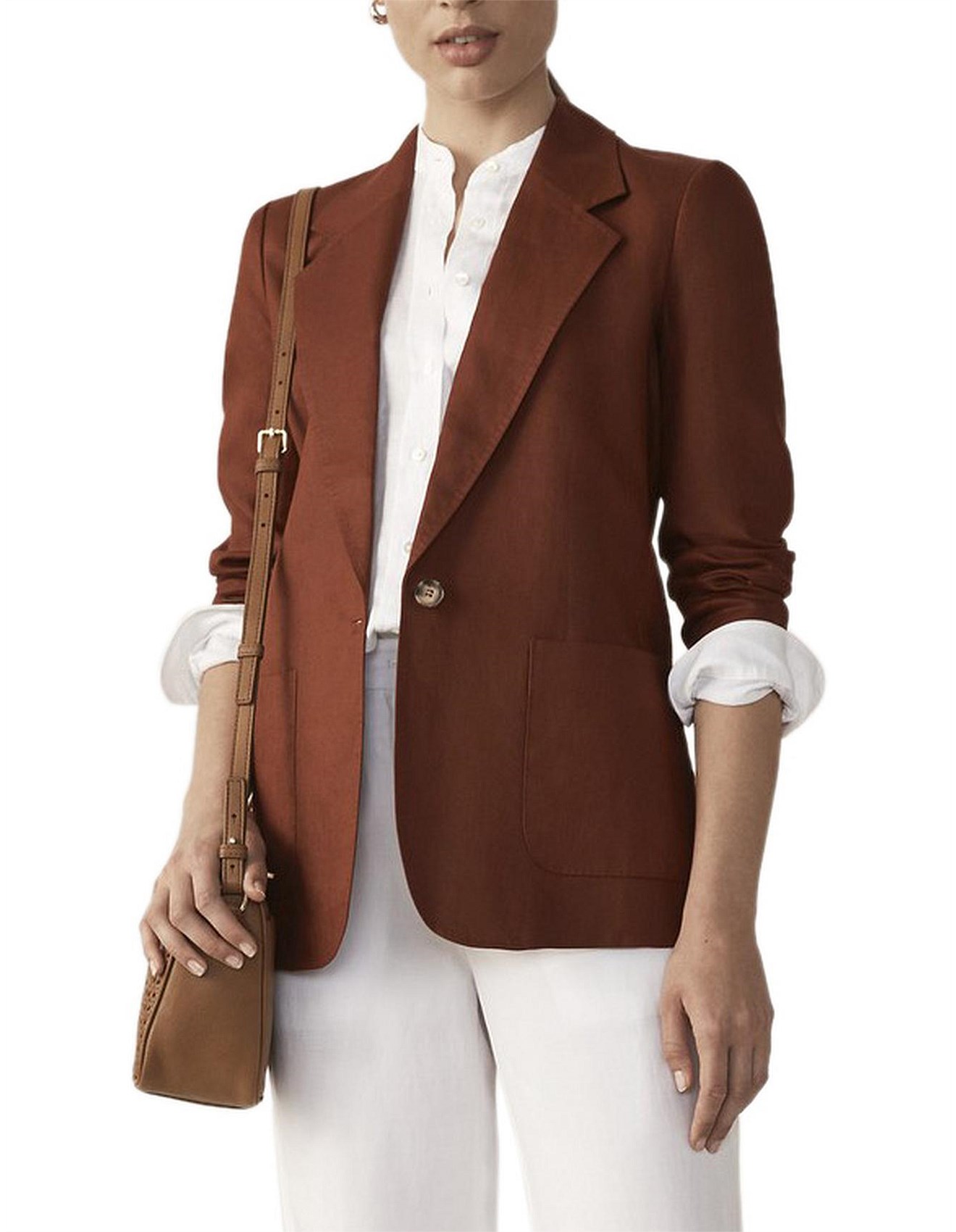 linen longline blazer