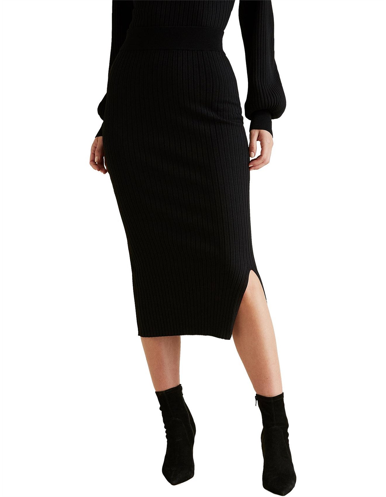 Seed Heritage Ribbed Crepe Knit Skirt David Jones
