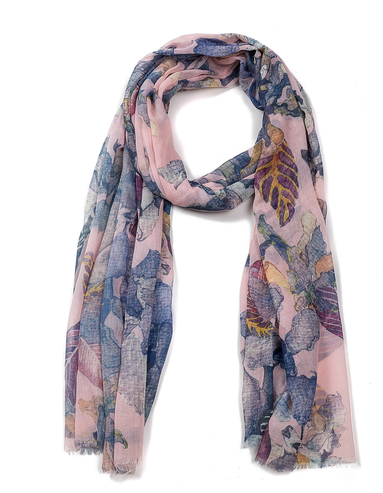 Gregory Ladner Floral/leaf Print Scarf David Jones