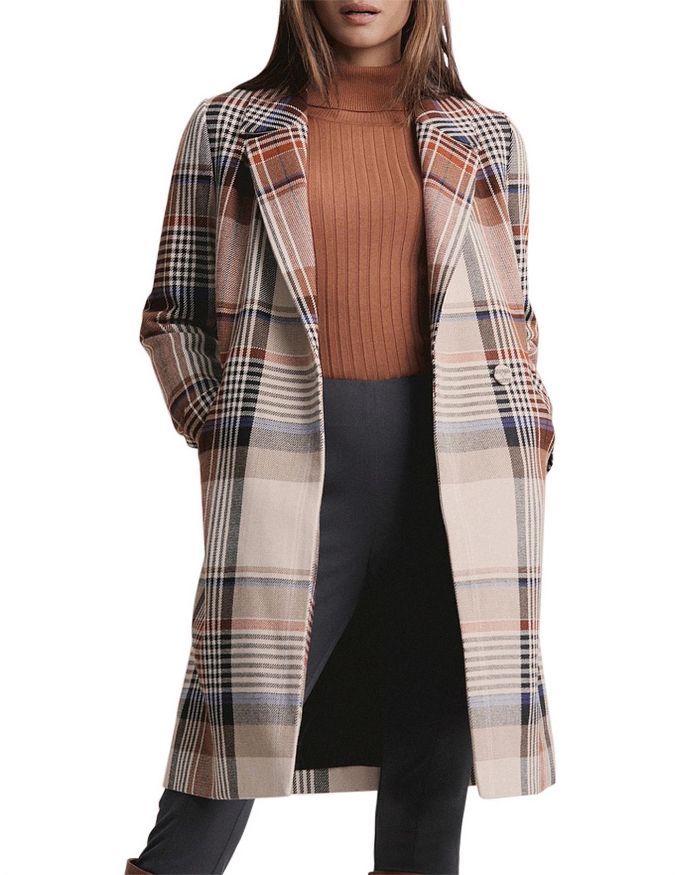 Witchery Coloured Check Coat David Jones