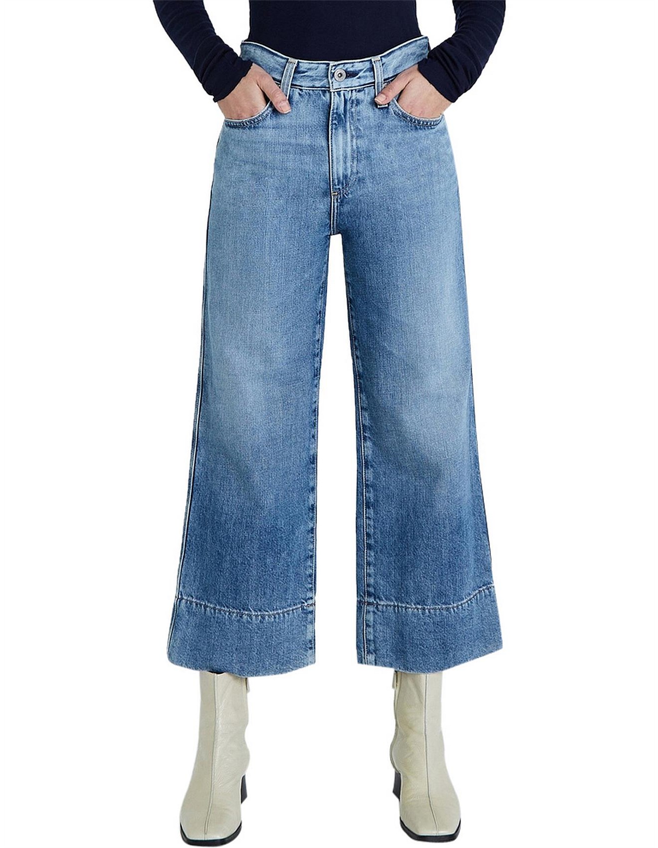 High Waisted Ag Etta Wide Leg Jeans Ag Adriano Goldschmied Etta