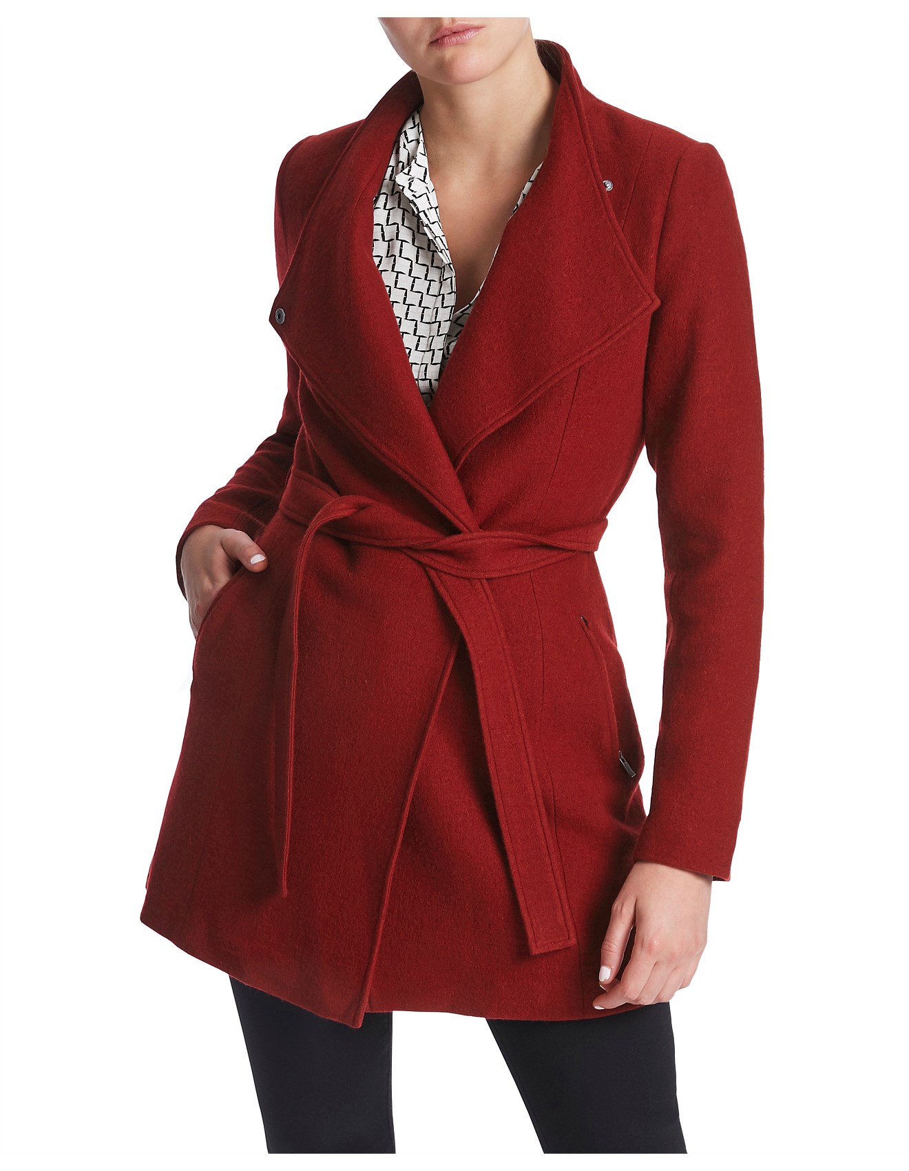 marcs ruby felted wool coat