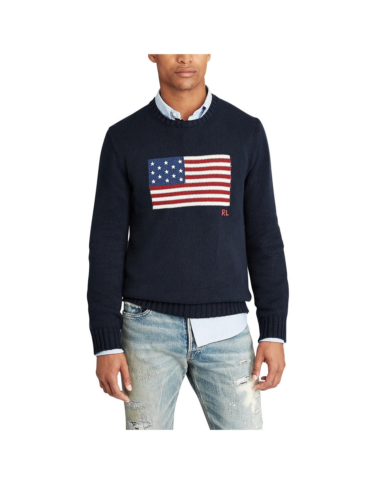 Polo Ralph Lauren American Flag Knit Sweater David Jones