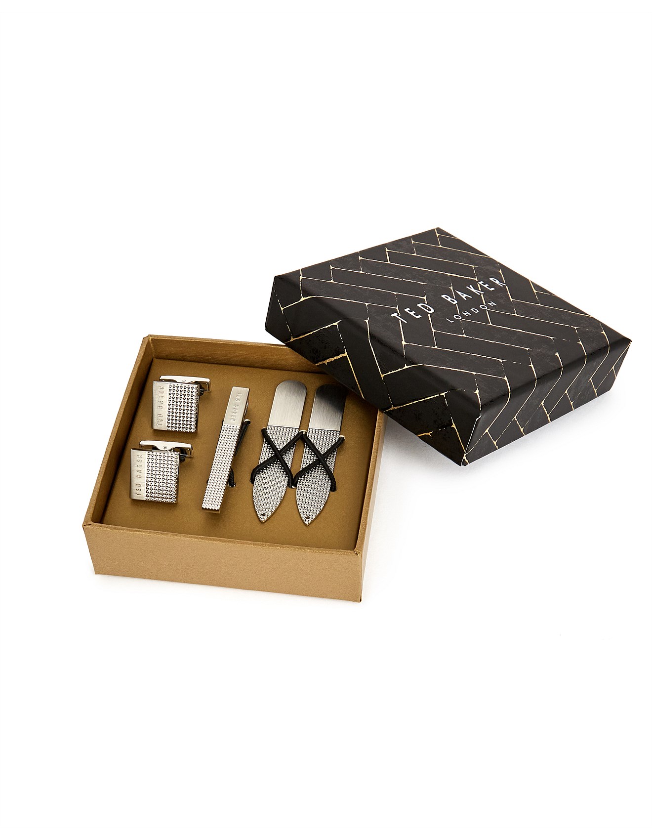 Ted Baker Blinder Cufflink, Collar Stiffener \u0026 Tie Bar Set | David Jones