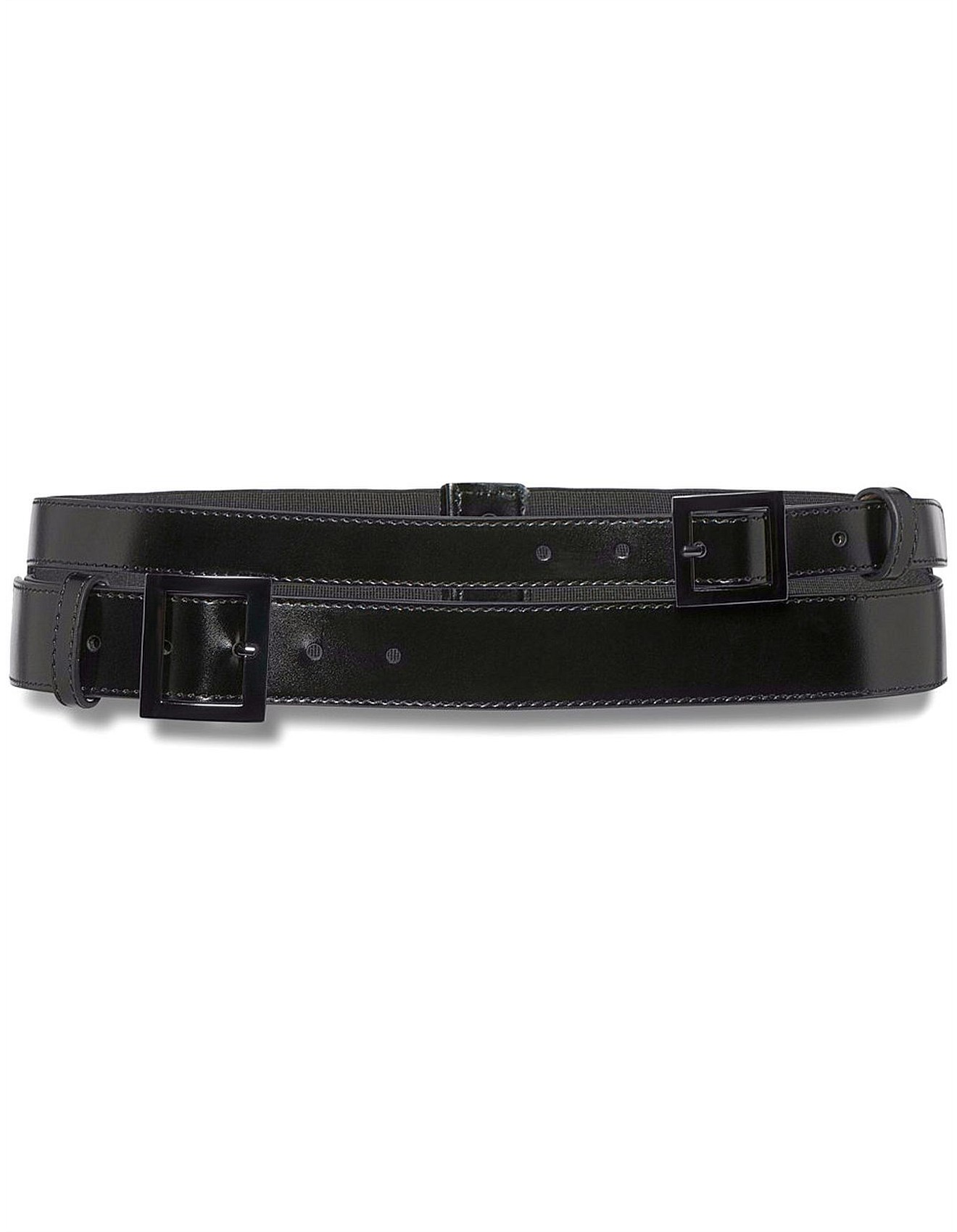 double buckle leather belt