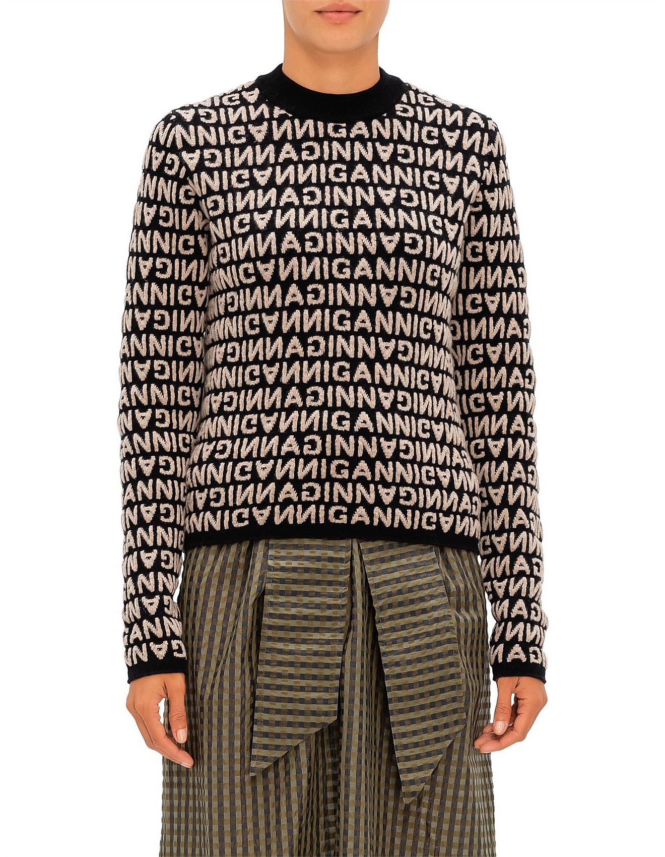 Ganni jacquard knit sweater Clearance