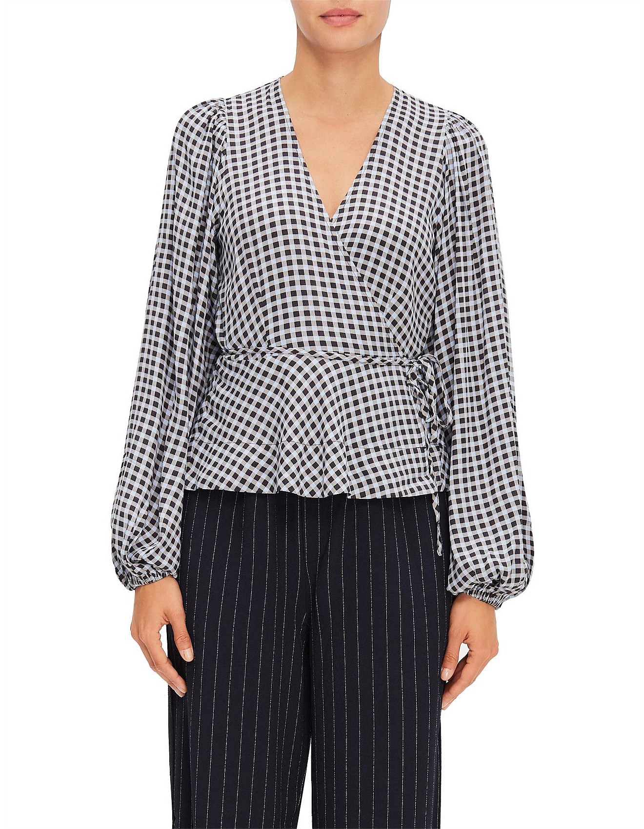 ganni printed crepe blouse