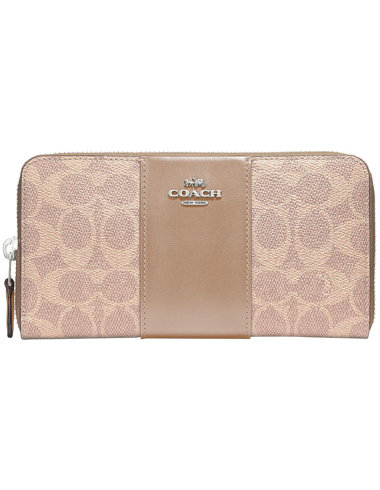 coach accordion zip wallet in colorblock signature canvas