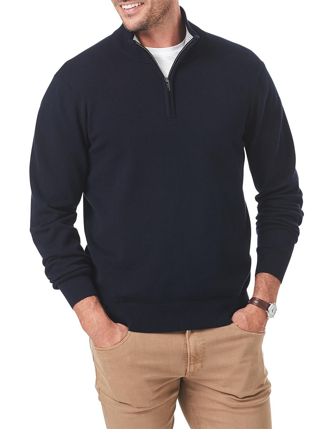 Knitwear - Gazman Cotton Stretch Half Zip Knit