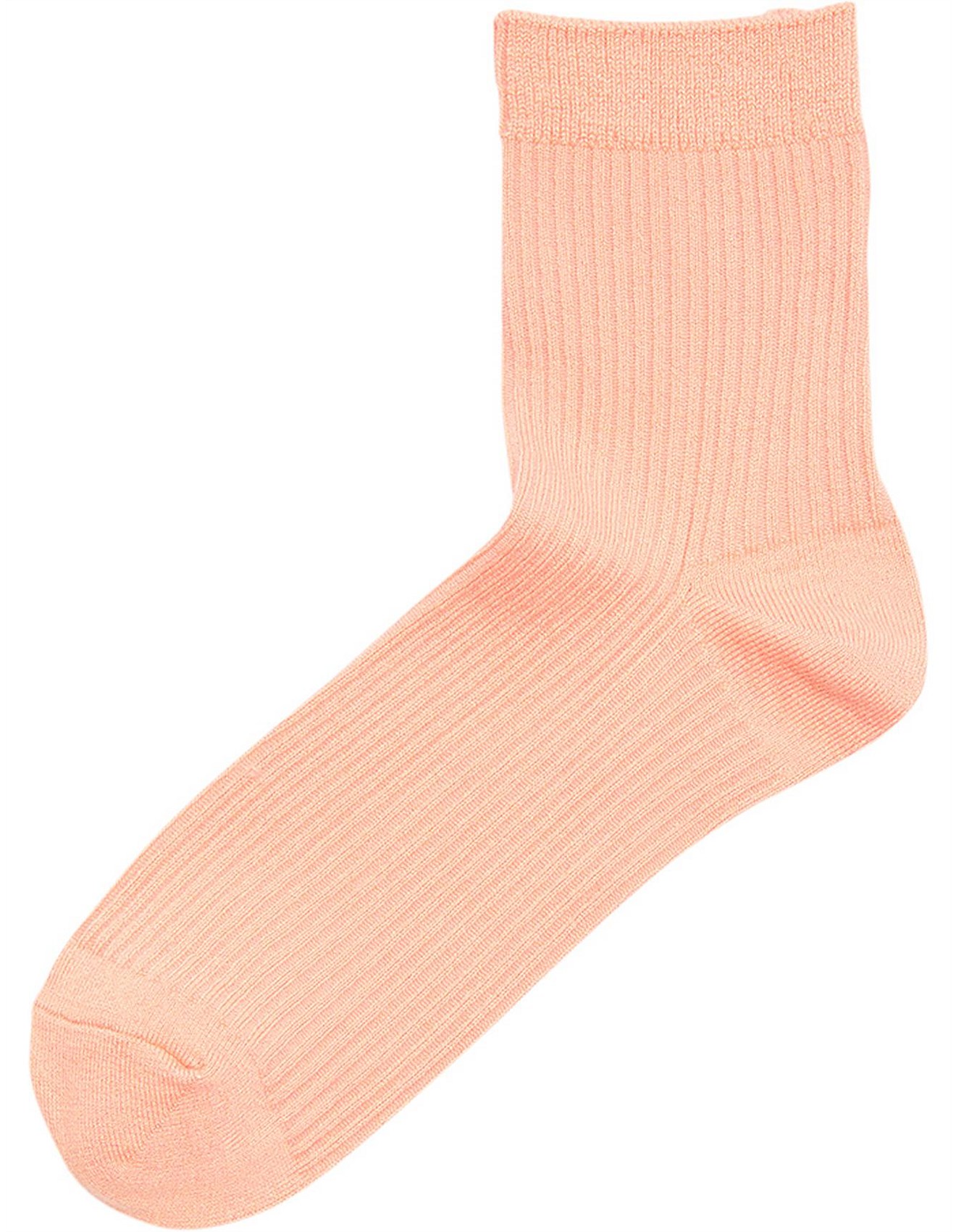 Country Road Australian Cotton Ribbed Quarter Crew Sock David Jones