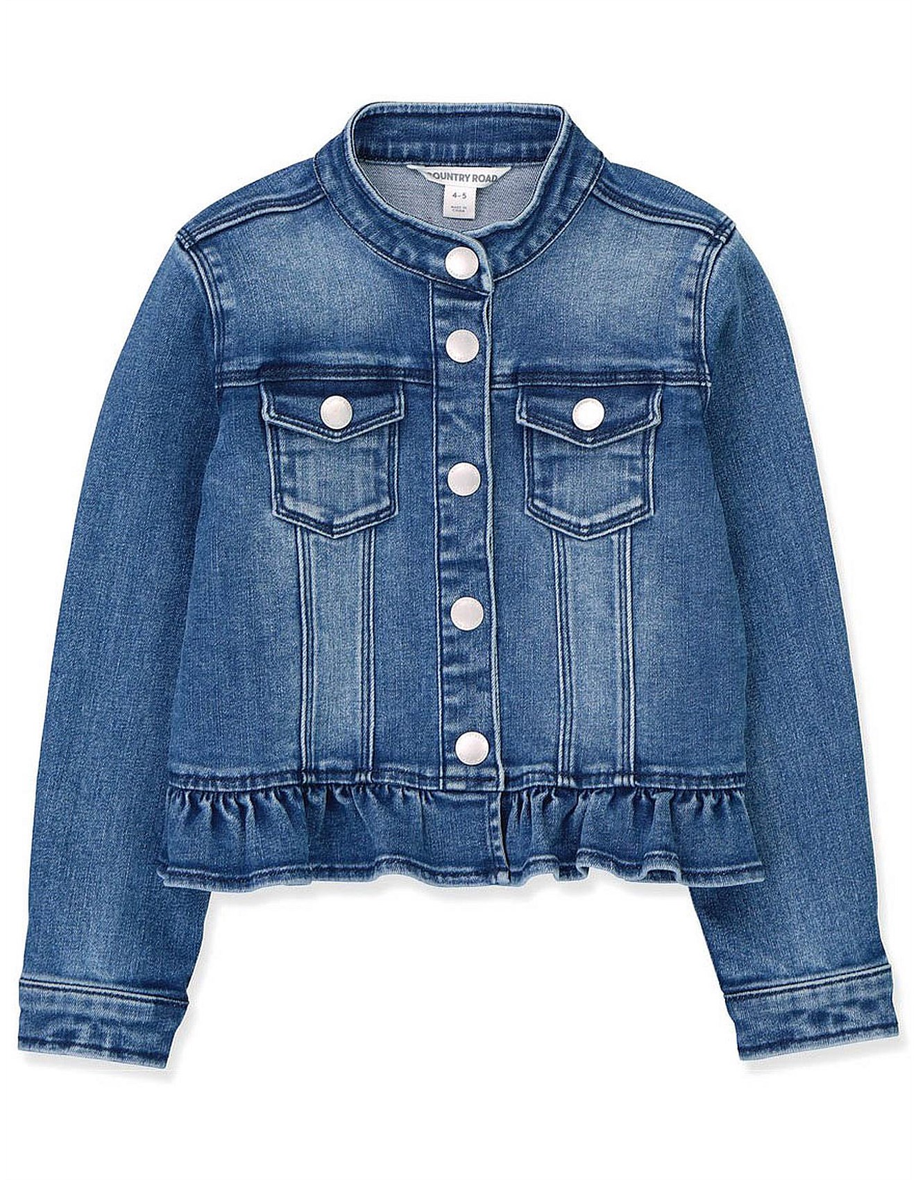 girls frill denim jacket