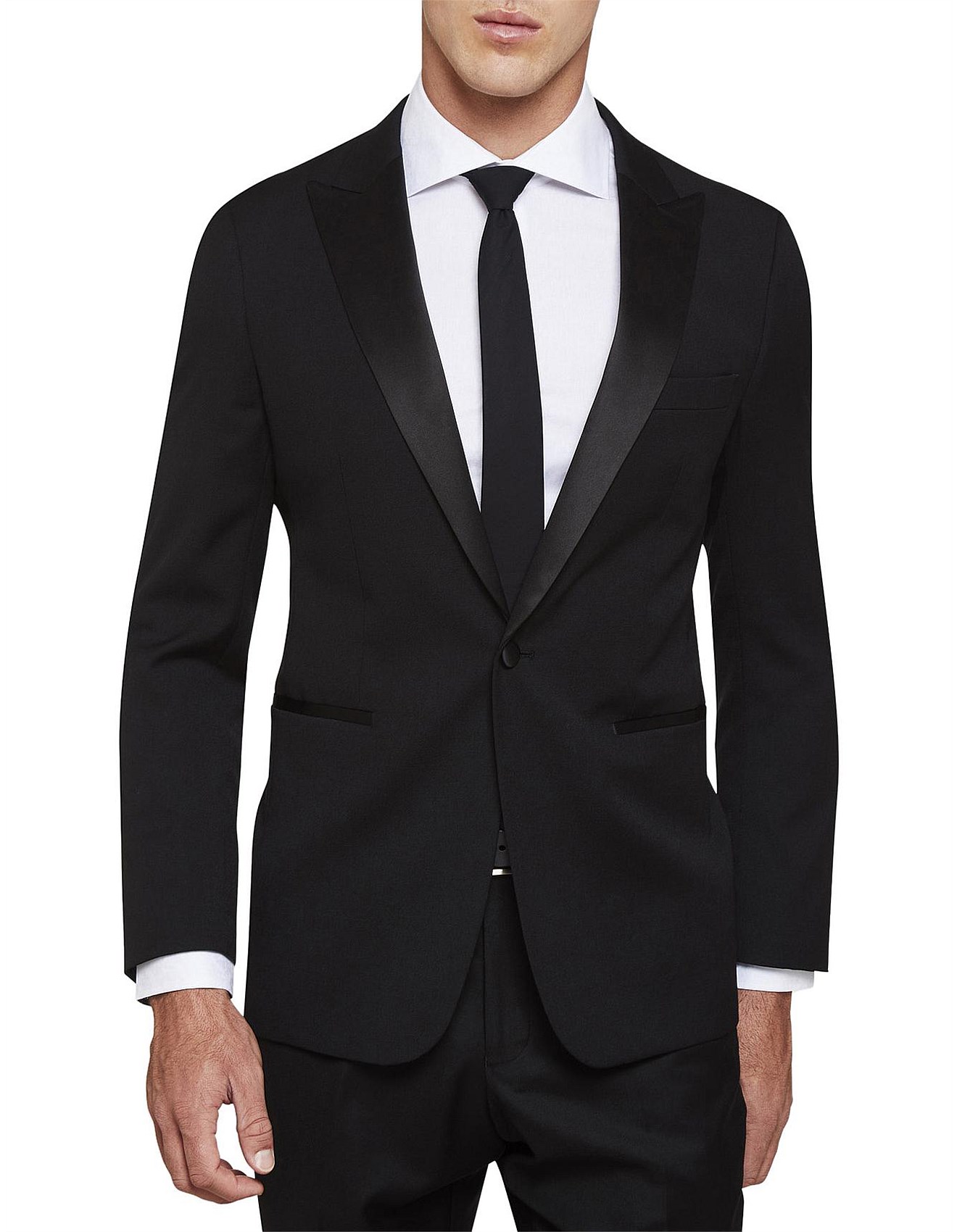 black peak lapel blazer